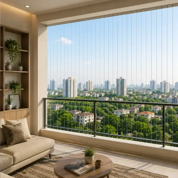 Invisible grill installation for high-rise windows