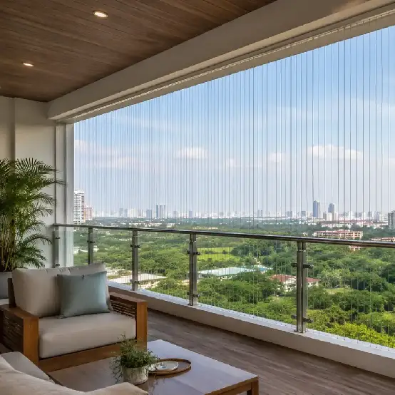 Terrace invisible grill for high-rise safety